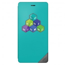 WIKO Etui Folio Turquoise pour smartphone Wiko Tommy - Bleen - motif Wicube