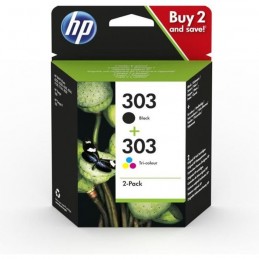 HP 303 Pack de Cartouches d'encre Noir et Trois couleurs authentiques (3YM92AE) pour Envy Photo 6220, 6230, 6232 ...