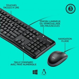 NEOXEO Pack Gaming Clavier AZERTY + Souris + Casque micro + Tapis