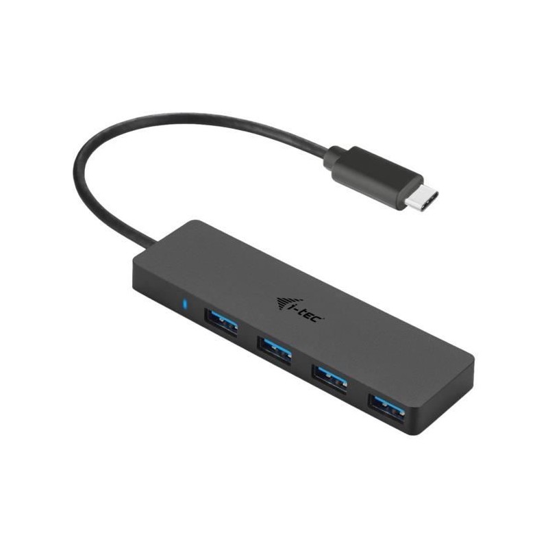 I-TEC HUB USB-C avec 4 Ports USB 3.0 - Cable Intégré 20cm (C31HUB404)