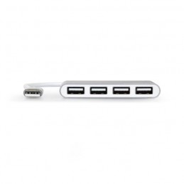 PORTDESIGNS Hub 4 Ports USB 2.0 - Gris (900120) - vue de face