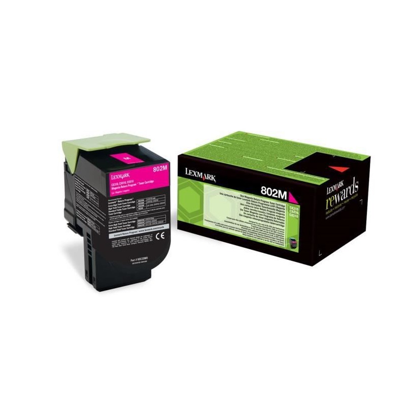 LEXMARK 80C20M0 Toner Laser Magenta (1000 pages) 802M pour CX310, CX410, CX510