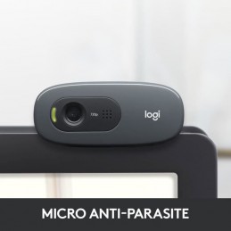 LOGITECH C270 Webcam HD avec microphone - USB (960-001063) - vue micro anti-parasite