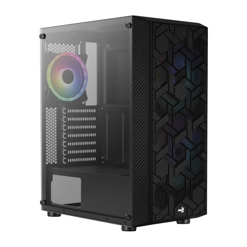 AEROCOOL Hive G Noir (V1) Boitier PC Moyen tour - Format ATX - vue de trois quart