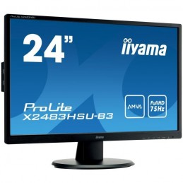 IIYAMA PROLITE XUB2493HS-B4 Ecran PC 24'' FHD - Dalle IPS - 4 ms - 75 Hz - HDMI / DP / VGA - vue de  trois quart