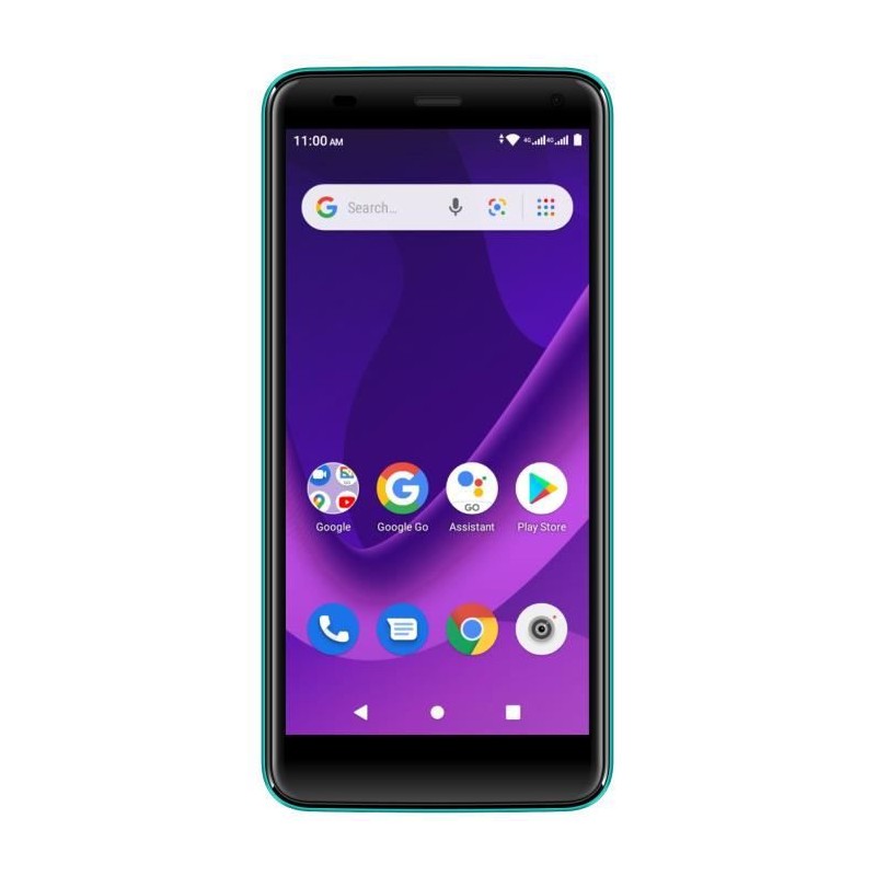 LOGICOM Swipe Bleu Smartphone 5'' - RAM 2Go - Stockage 16Go - 5Mp - Android 11 - vue de face