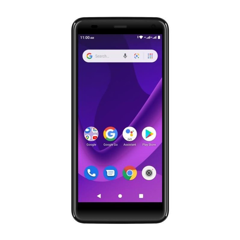 LOGICOM Swipe Noir Smartphone 5'' - RAM 2Go - Stockage 16Go - 5Mp - Android 11 - vue de face