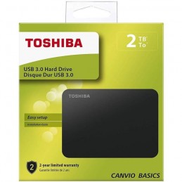 TOSHIBA 2To Canvio basics Disque dur Externe - USB 3.0 - Noir (HDTB420EK3AA) - vue emballage