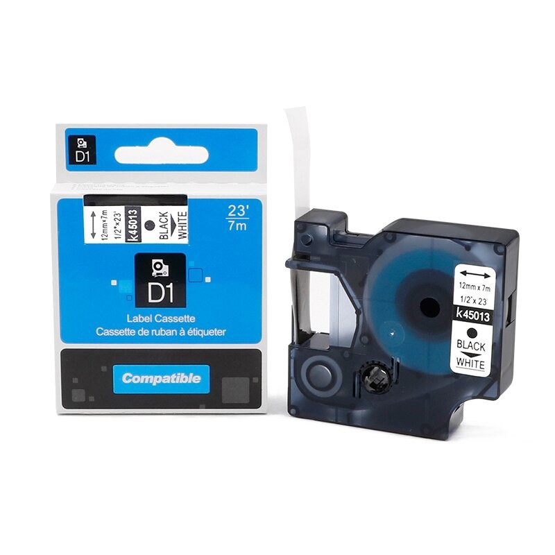 DYMO LabelManager cassette ruban D1 12mm x 7m Blanc/Noir (compatible avec  les LabelManager et les LabelWriter Duo) - Autres - Achat & prix