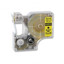 K7 DYMO D1 45018 NO-OEM S0720580 12mm x 7m NOIR SUR JAUNE COMPATIBLE A45018 - vue K7