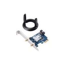 ASUS 90IG04S0-MM0R10 Carte PCI Express Wi-Fi AC2100 (AC1733 + N300 Mbps) et Bluetooth 5.0 - vue de trois quart