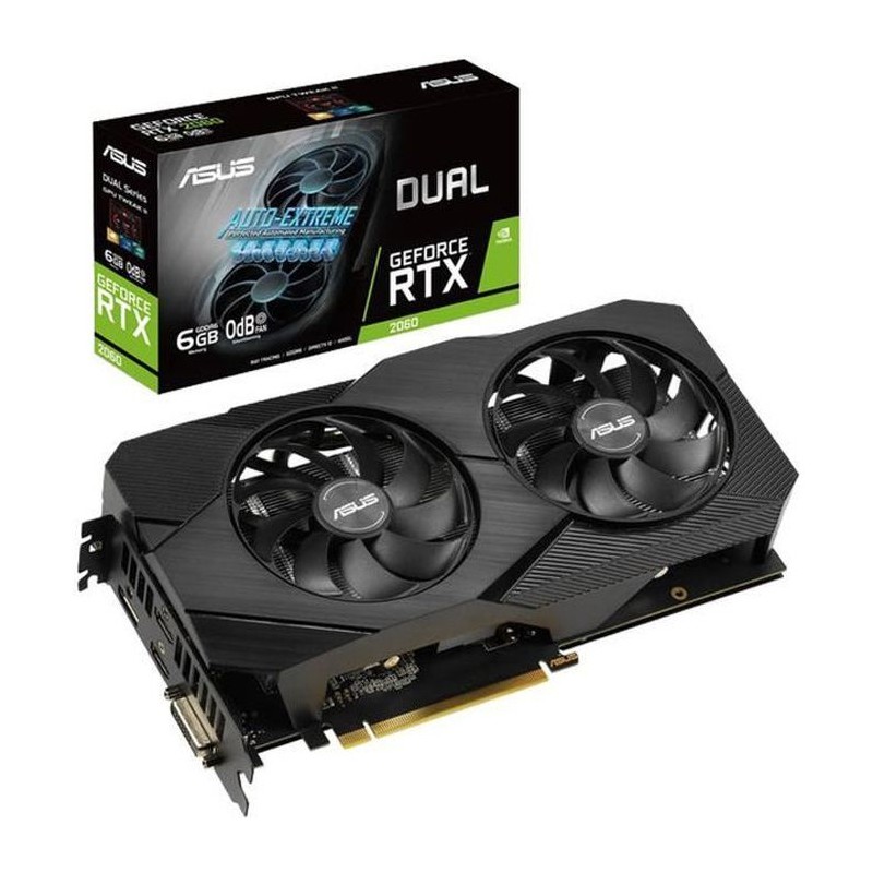 ASUS Geforce RTX 2060 DUAL-RTX2060-O6G-EVO Carte Graphique 6Go GDDR6 (90YV0CH2-M0NA00) - vue emballage