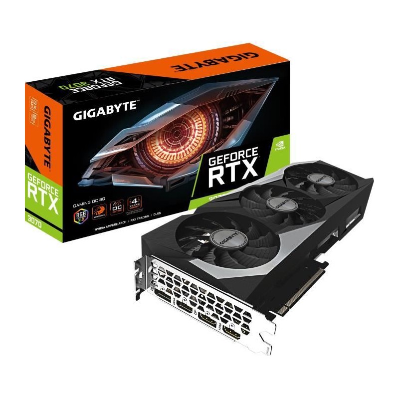 GIGABYTE RTX 3070 GAMING OC 8G LHR Carte Graphique (GV-N3070GAMINGOC-8GD) - vue emballage