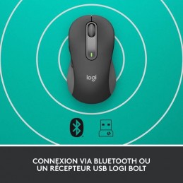 LOGITECH Signature M650 Graphite Souris Sans Fil Silencieuse (910-006253) - vue connexion