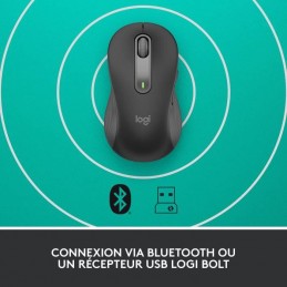 LOGITECH Signature M650 L Graphite Souris Sans Fil pour Gaucher - vue connexion