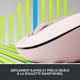 LOGITECH Signature M650 Rose Souris Sans Fil - Silencieuse, Bluetooth, Boutons Programmables (910-006254) - vue zoom roulette