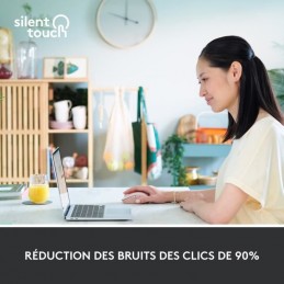 LOGITECH Signature M650 Rose Souris Sans Fil - Silencieuse, Bluetooth, Boutons Programmables (910-006254) - vue silent touch