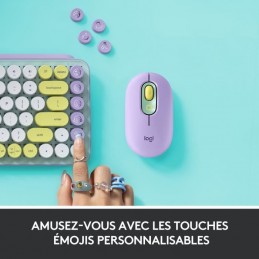 LOGITECH POP Keys Daydream Clavier Sans Fil - Touches Emoji - Bluetooth - USB - AZERTY (920-010723) - vue personnalisable