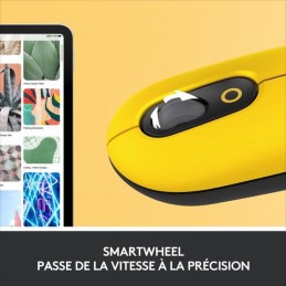 LOGITECH POP Jaune avec Emojis Personnalisables Souris Sans Fil (910-006546) - vue smartwheel