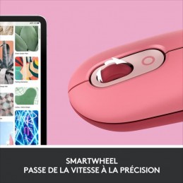 LOGITECH POP Rose avec Emojis Personnalisables Souris Sans Fil (910-006548) - vue smartwheel