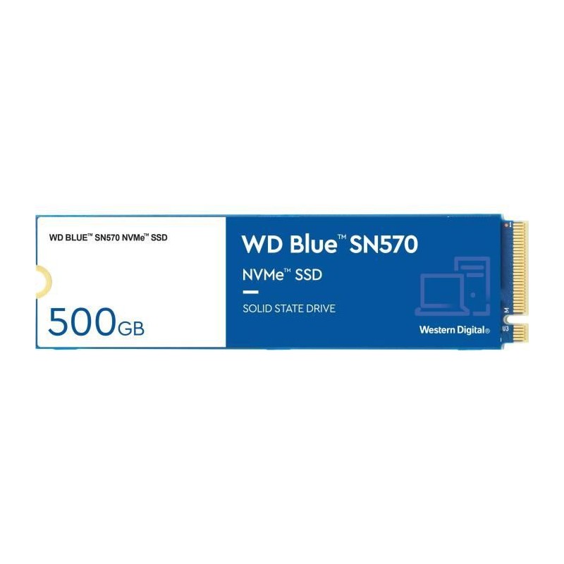 WESTERN DIGITAL 500Go SSD WD SN570 NVMe (WDS500G3B0C) - vue de dessus