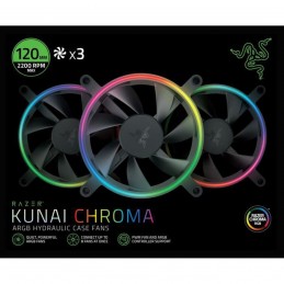 RAZER KUNAI 120 A-RGB PWM Ventilateur boitier PC 120mm (Pack de 3) (RC21-01810100-R3M1) - vue de face