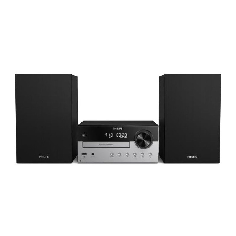 PHILIPS TAM4205 Micro-Chaîne Hi-Fi 60W - Bluetooth - CD, MP3, USB, FM - Entrée audio - Enceintes Bass Reflex - vue de face