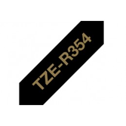 BROTHER TZER354 (24mm x 4m) Or sur noir - Ruban K7 pour étiqueteuse P-TOUCH - vue impression