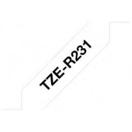 BROTHER TZER231 (12mm x 4m) Noir sur Blanc - Ruban K7 pour étiqueteuse P-TOUCH - vue impression
