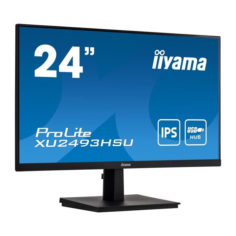 IIYAMA PROLITE XU2493HSU-B1 Ecran PC 24'' FHD - Dalle IPS - 4 MS - 60 Hz - HDMI, DP, VGA