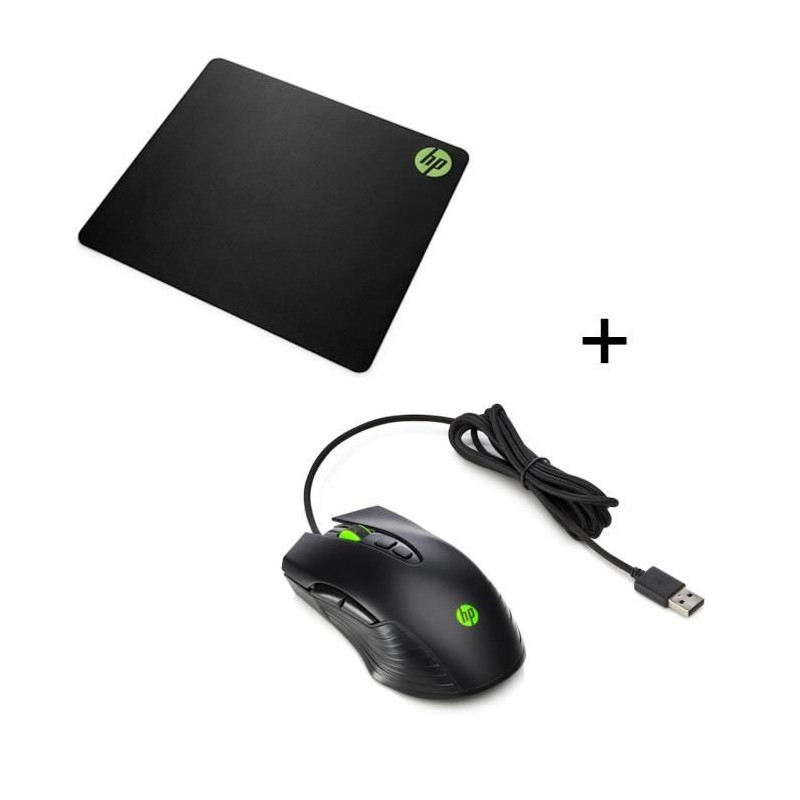 HP Backlit MS HP300 PACK Gaming Souris et tapis de souris