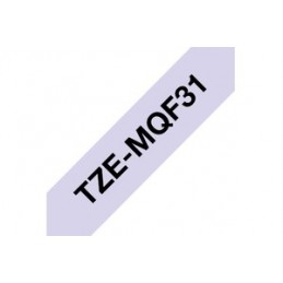 BROTHER TZE-MQF31 (12mm x 4m) Noir sur Violet Pastel - Ruban K7 pour étiqueteuse P-TOUCH - vue impression