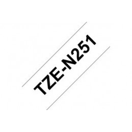 BROTHER TZE-251 (24mm x 8m) Noir sur blanc - Ruban K7 pour étiqueteuse P-TOUCH - vue impression