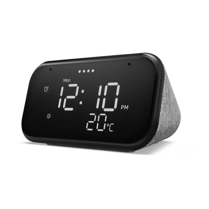LENOVO Radio réveil Smart Clock Essential Gris LCD 4'' Assistant Vocal - RAM 4 Go + Flash 512 Mo - vue de face