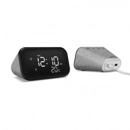 LENOVO Radio réveil Smart Clock Essential Gris LCD 4'' Assistant Vocal - RAM 4 Go + Flash 512 Mo - vue de trois quart