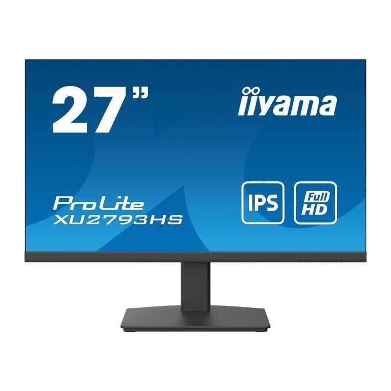 IIYAMA PROLITE XU2793HS-B4 Ecran PC 27'' FHD - Dalle IPS - 4Ms - 75Hz - HDMI - DP - VGA - vue de face