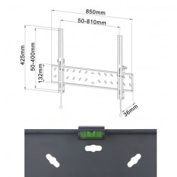 INOTEK PLB101XL Support TV mural 42'' à 70'' (107cm à 178cm) - vue dimensions