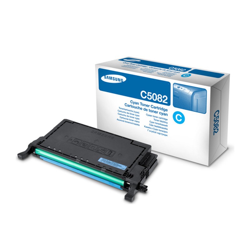 SAMSUNG CLT-C5082S (SU056A) Toner laser Cyan authentique pour CLP-620, CLP-670 Series, CLX-6220, CLX-6250 - vue emballage