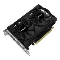 PNY GTX-1650 Carte graphique 4Go nVIDIA Dual Fan - HDMI, 2x DP (VCG16504D6DFPPB) - vue de trois quart