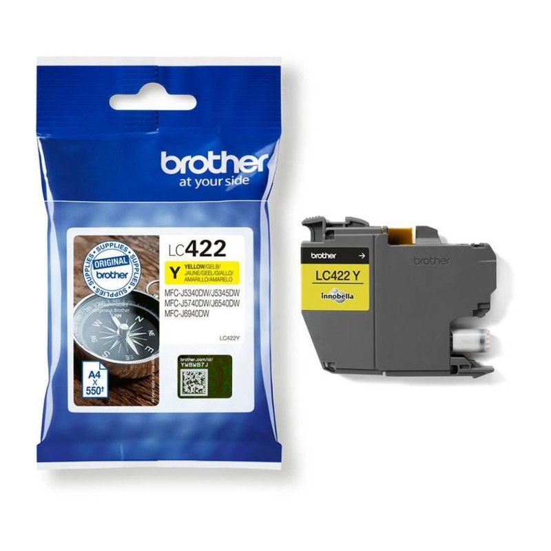 BROTHER LC422Y Cartouche d'encre Jaune pour Business Smart MFC-J5340DW, MFC-J5345DW, MFC-J5740DW, MFC-J6540DW et MFC-J6940DW