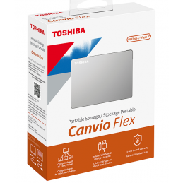 TOSHIBA 1To Canvio Flex Disque dur externe - USB 3.2 / USB-C - 2.5'' (HDTX110ESCAA) - vue emballage