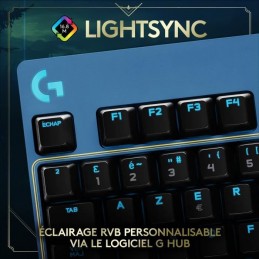 LOGITECH G Pro LIGHTSYNC RVB Clavier Gaming Mécanique - Edition Officielle League of Legends (920-010535) - vue E