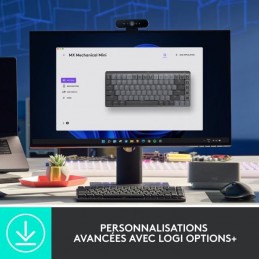 LOGITECH MX Mini Graphite Clavier Sans Fil Mécanique Rétroéclairé AZERTY (920-010774) - vue personnalisation