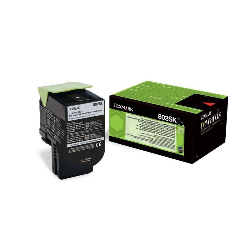 LEXMARK 80C2SK0 Noir Toner Laser (2500 pages) 802SC pour CX310, CX410, CX510