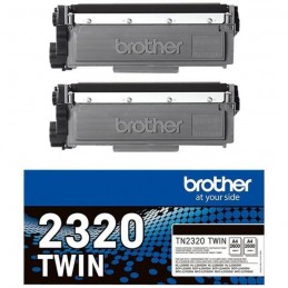 BROTHER TN-2320TWIN Toner laser Noir (2x 2600 pages) pour DCP-L2560, HL-L2300, MFC-L2700 - vue emballage pack
