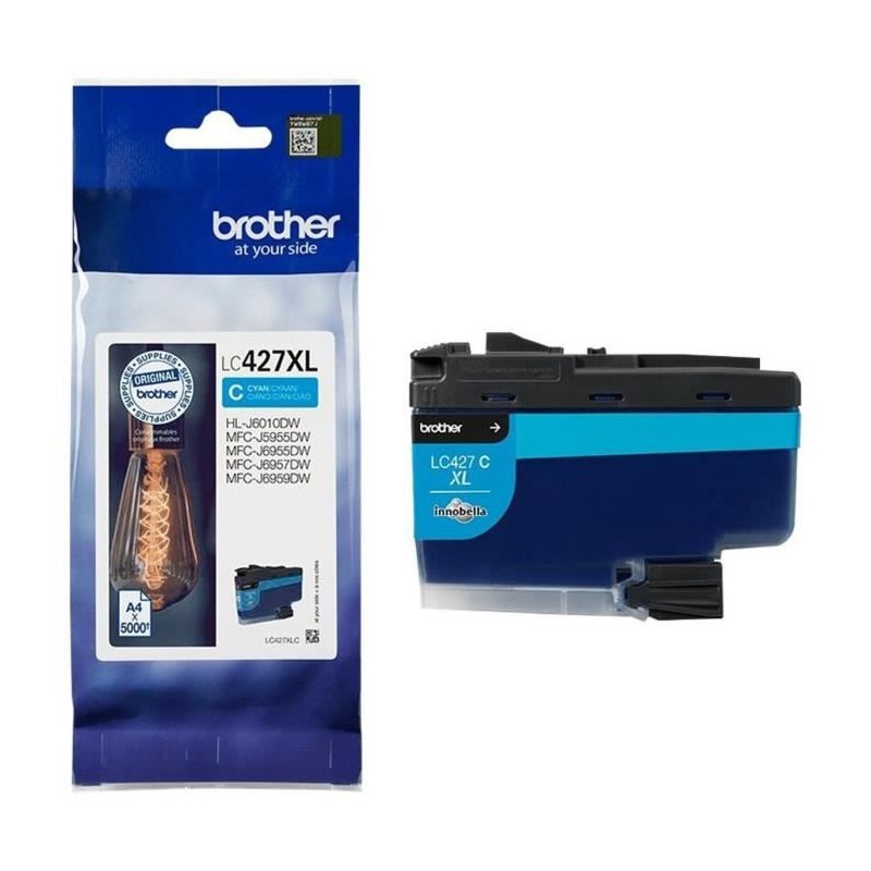 BROTHER LC427XLC Cartouche d'encre Cyan XL authentique pour MFC-J6955DW, MFC-J6957DW, MFC-J5955DW, HL-J6010DW - vue emballage