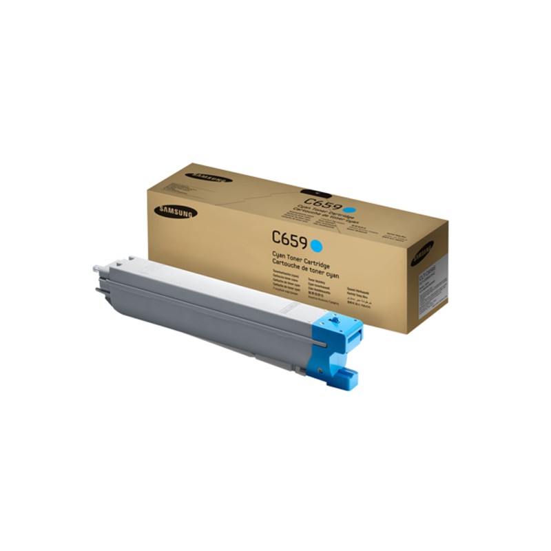 SAMSUNG CLT-C659S (SU093A) Toner laser Cyan authentique pour CLX-8640, CLX-8650 - vue emballage
