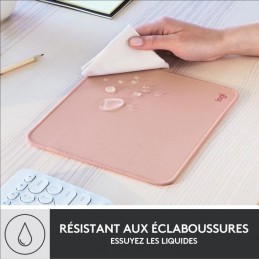 LOGITECH Série Studio Rose Tapis de souris durable - Glissement facile (956-000050) - vue résistant aux éclaboussures