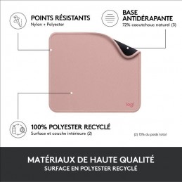 LOGITECH Série Studio Rose Tapis de souris durable - Glissement facile (956-000050) - vue qualité