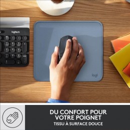 LOGITECH Série Studio Bleu Gris Tapis de souris durable - Glissement facile (956-000051) - vue confort